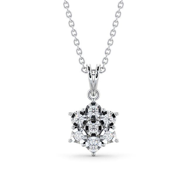 Addison White Gold Cluster Diamond Pendant