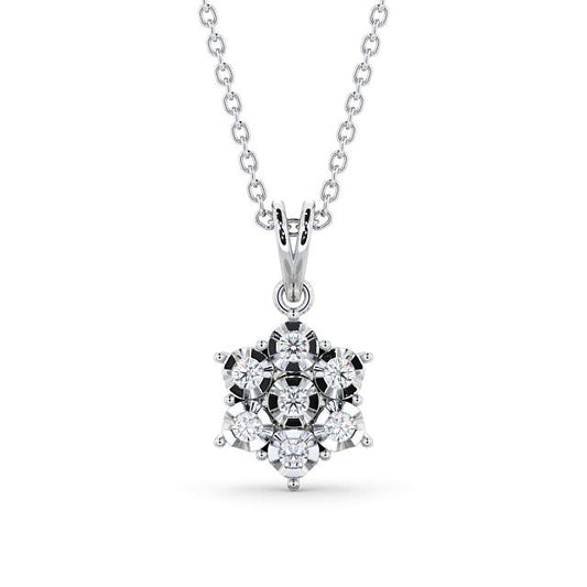 Addison White Gold Cluster Diamond Pendant