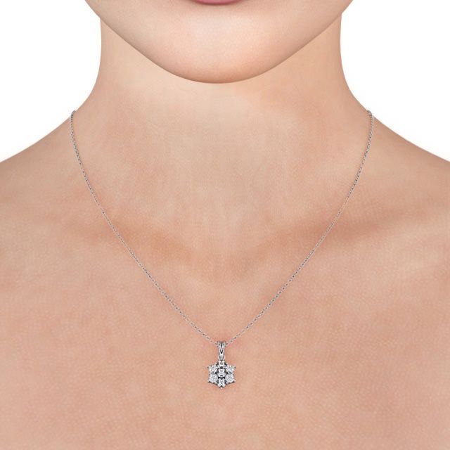 Addison White Gold Cluster Diamond Pendant