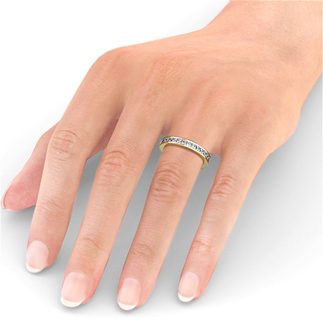 Adeline Yellow Gold Diamond Half Eternity Ring