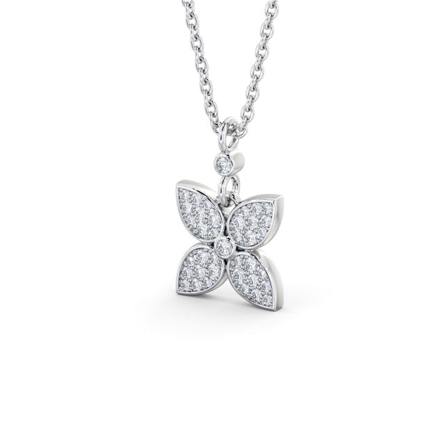 Alice White Gold Floral Diamond Pendant