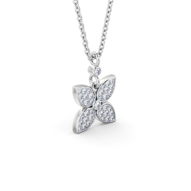 Alice White Gold Floral Diamond Pendant