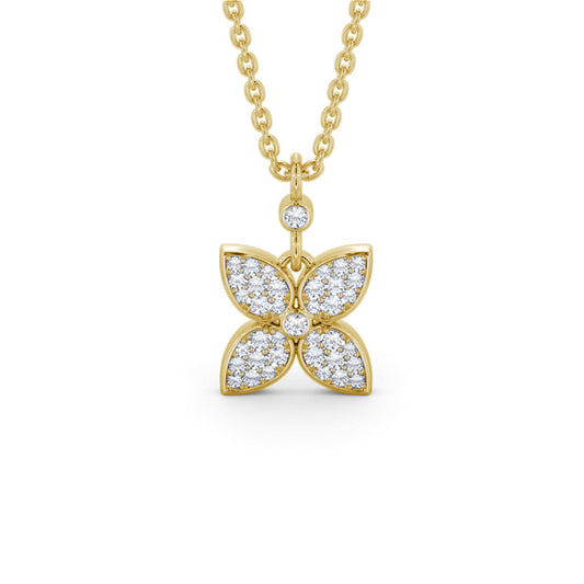 Alice Gold Floral Diamond Pendant