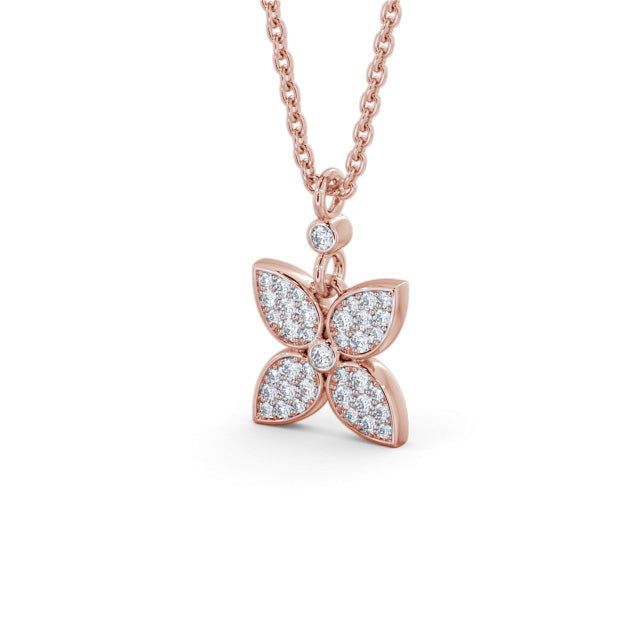 Alice Rose Gold Floral Diamond Pendant