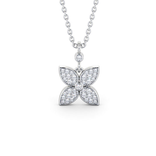 Alice White Gold Floral Diamond Pendant