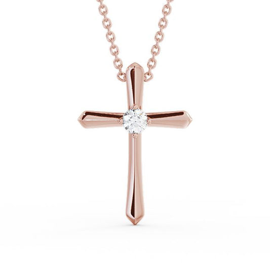 Aaligah Rose Gold Cross Diamond Pendant