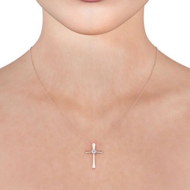 Aaligah Rose Gold Cross Diamond Pendant