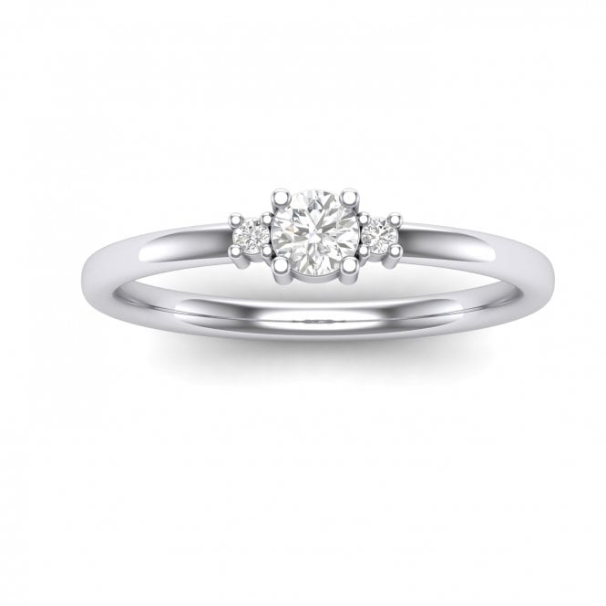 Aria White Gold Lab Diamond Three Stone Engagement Ring