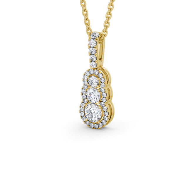 Aubrey Gold Cluster Style Lab Diamond Pendant