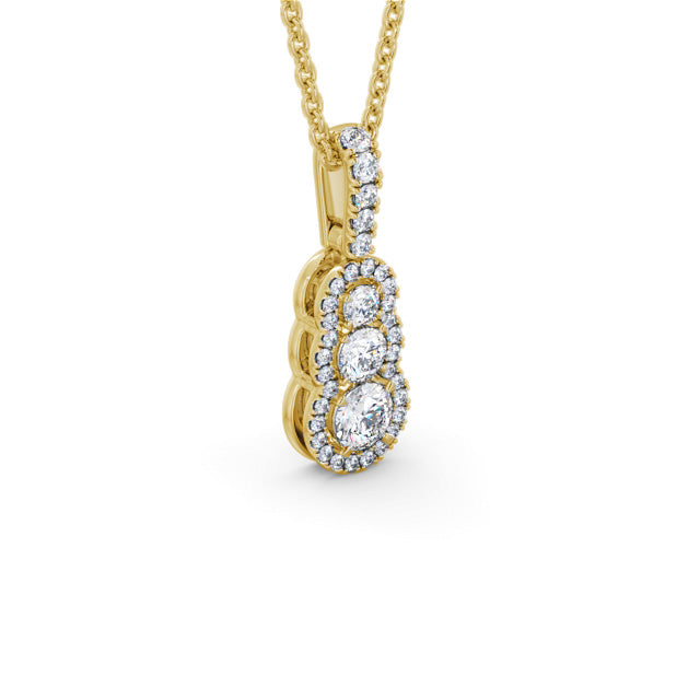 Aubrey Gold Cluster Style Lab Diamond Pendant