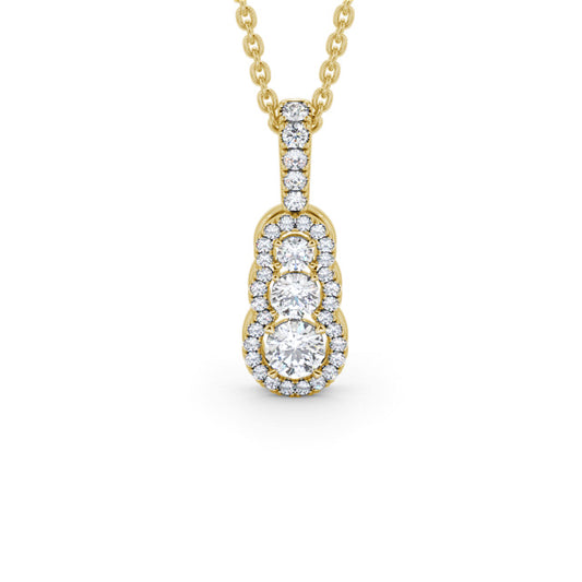 Aubrey Gold Cluster Style Lab Diamond Pendant