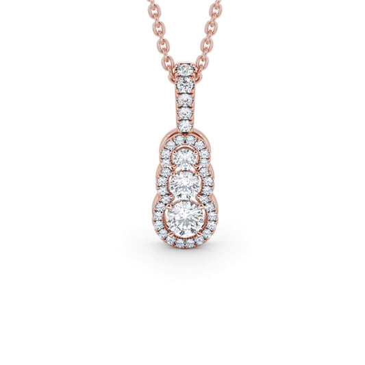 Aubrey Rose Gold Cluster Style Lab Diamond Pendant