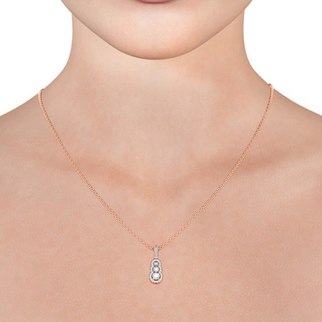 Aubrey Rose Gold Cluster Style Lab Diamond Pendant