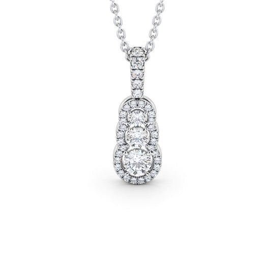 Aubrey White Gold Cluster Style Lab Diamond Pendant