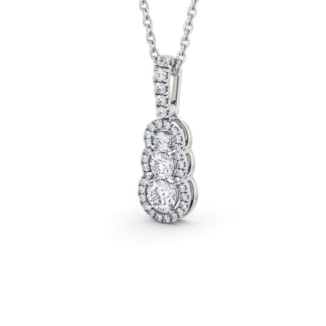 Aubrey White Gold Cluster Style Lab Diamond Pendant