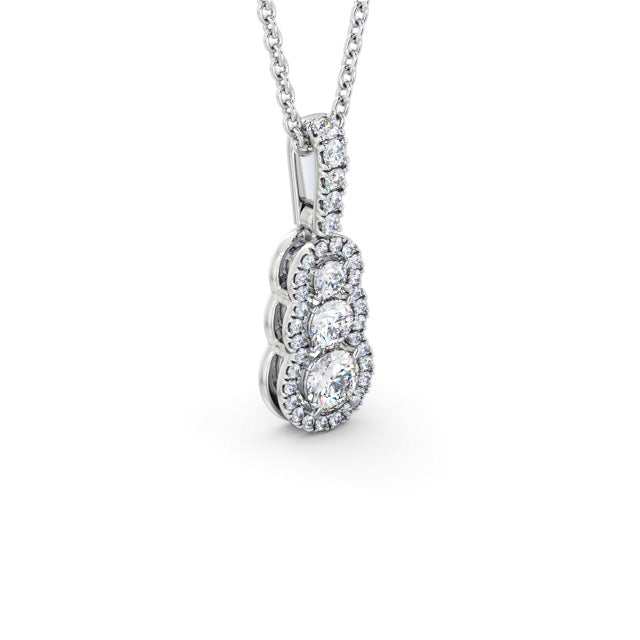 Aubrey White Gold Cluster Style Lab Diamond Pendant