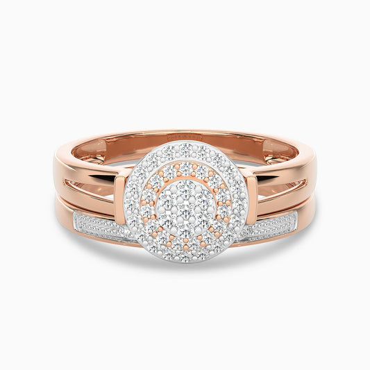 Audrey Rose Gold Lab Diamond Cluster Twin Engagement Ring