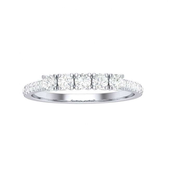 Avery White Gold Lab Diamond Five Stone Engagement Ring