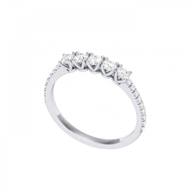 Avery White Gold Lab Diamond Five Stone Engagement Ring