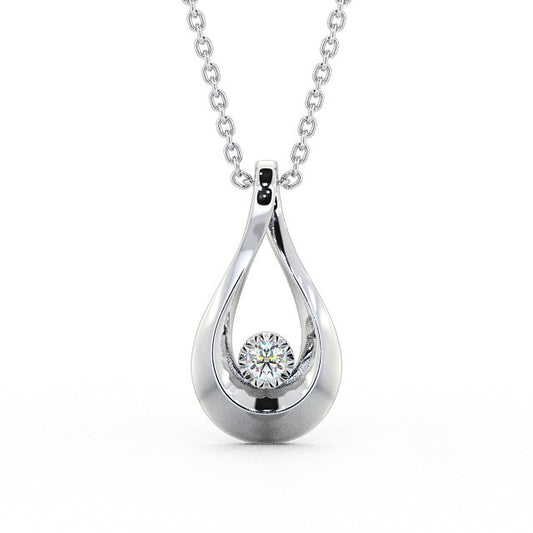 Chloe White Gold  Drop Style Lab Diamond Pendant