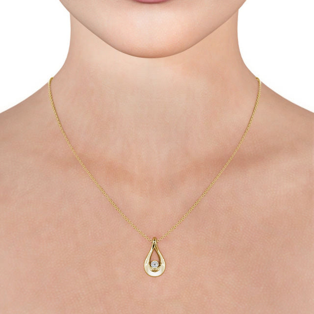 Chloe Gold Drop Style Lab Diamond Pendant