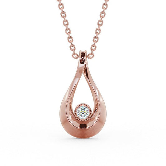 Chloe Rose Gold  Drop Style Lab Diamond Pendant