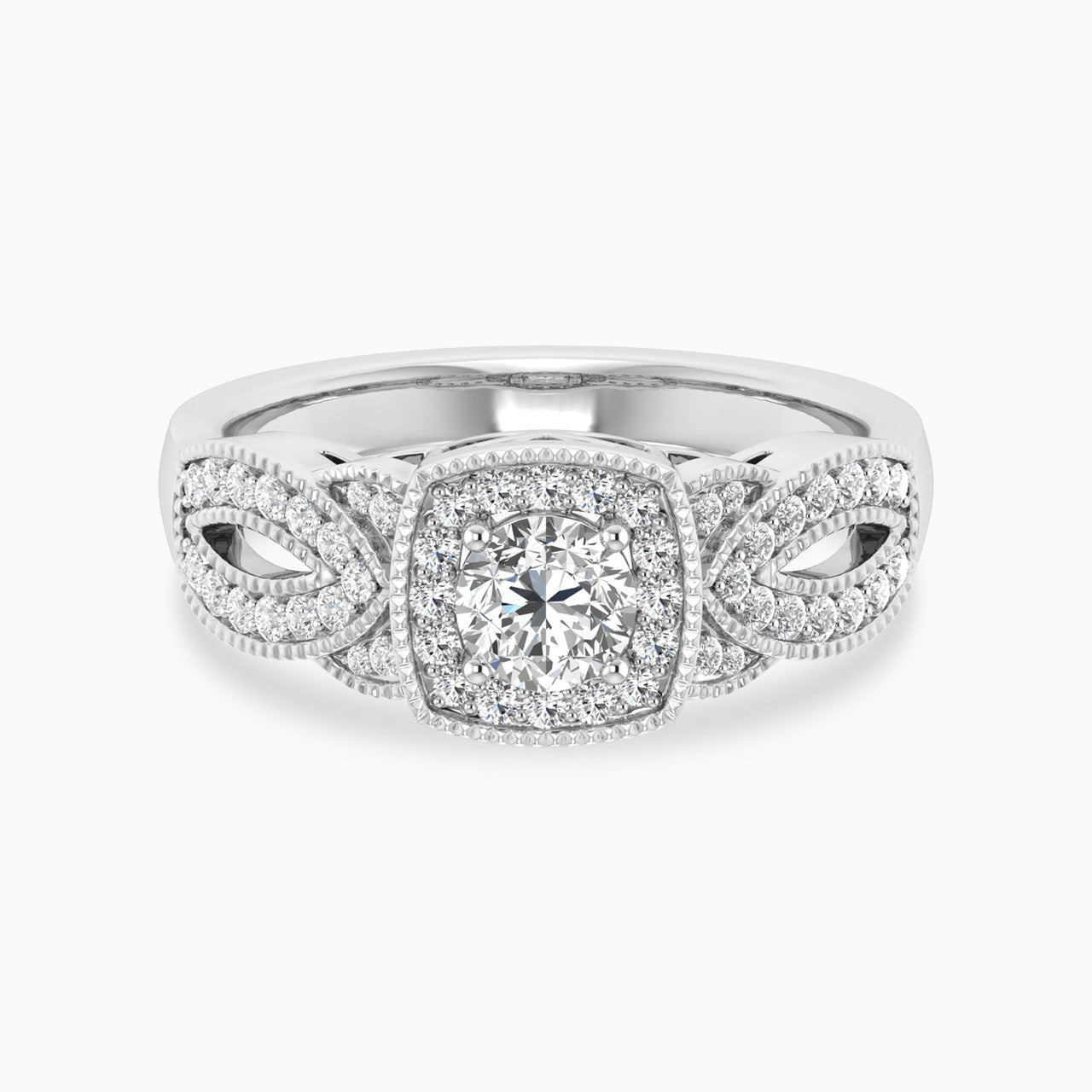 Claire White Gold Lab Diamond Solitaire Twin Engagement Ring