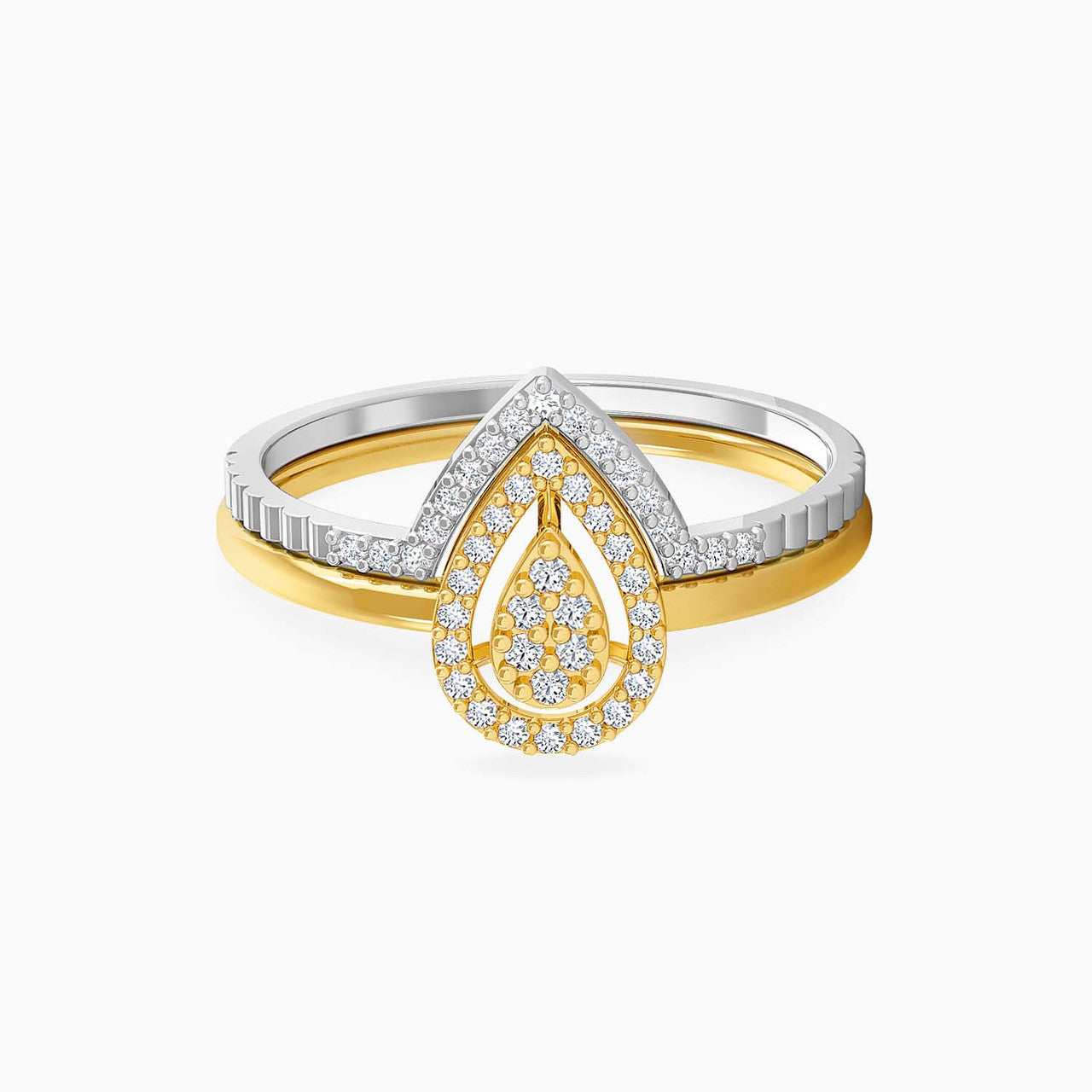 Eliana Two Tone Gold Lab Diamond Twin Engagement Ring