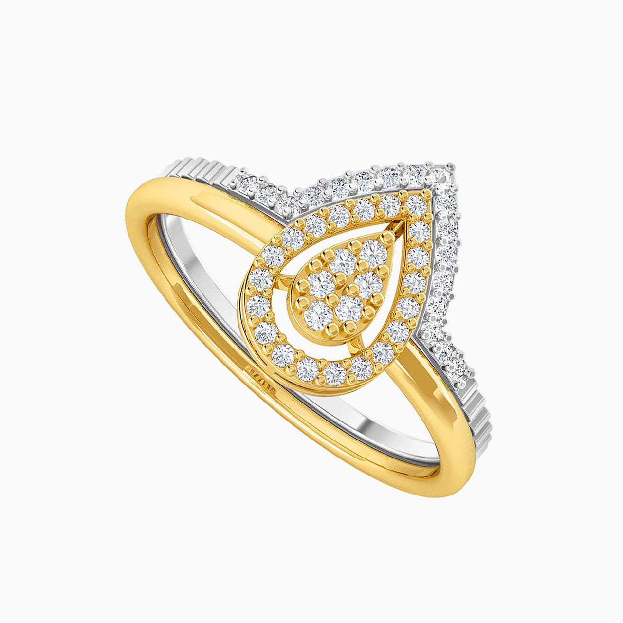 Eliana Two Tone Gold Lab Diamond Twin Engagement Ring