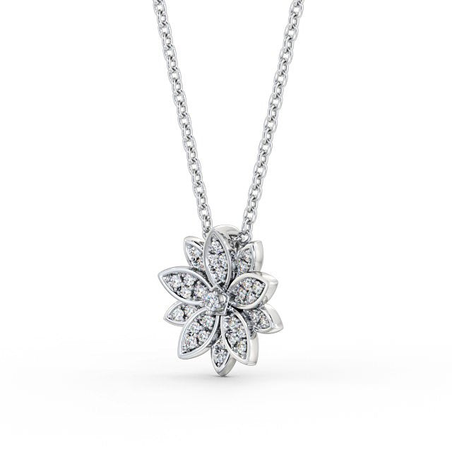 Ellie White Gold Floral Lab Diamond Pendant