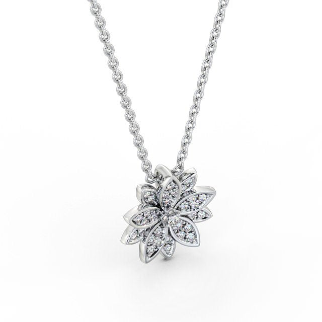 Ellie White Gold Floral Lab Diamond Pendant