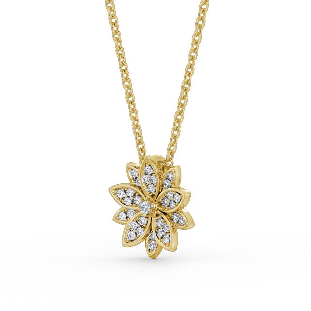 Ellie Gold Floral Lab Diamond Pendant