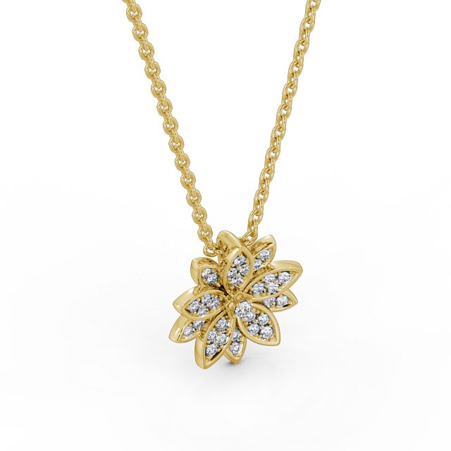 Ellie Gold Floral Lab Diamond Pendant