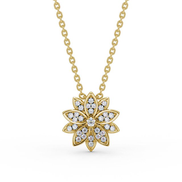 Ellie Gold Floral Lab Diamond Pendant