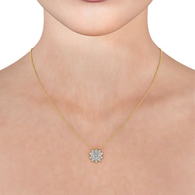 Ellie Gold Floral Lab Diamond Pendant