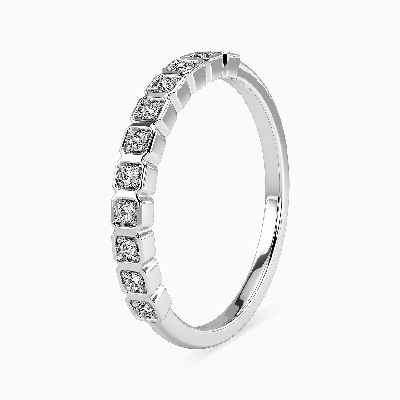 Hannah White Gold Lab Diamond Cluster Twin Engagement Ring