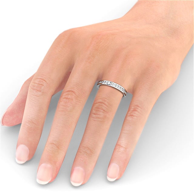 Iris White Gold Lab Diamond Half Eternity Ring