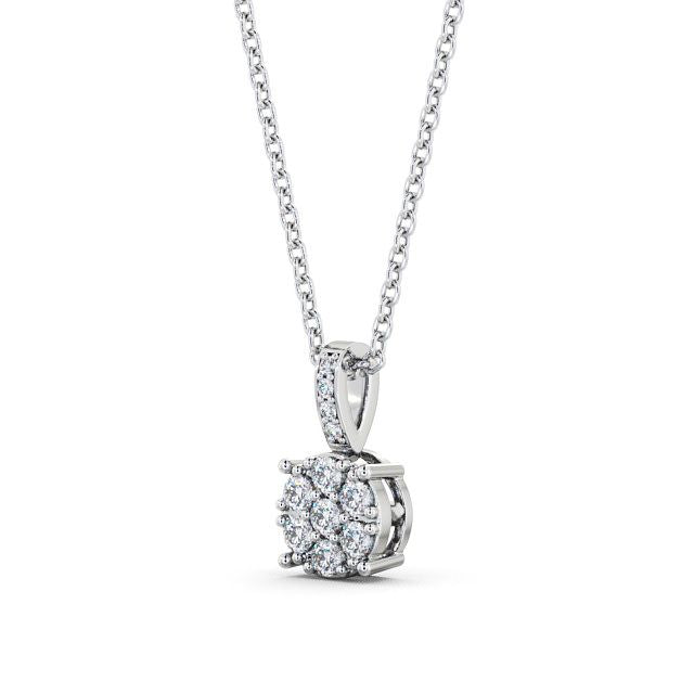 Isla White Gold Cluster Style Lab Diamond Pendant