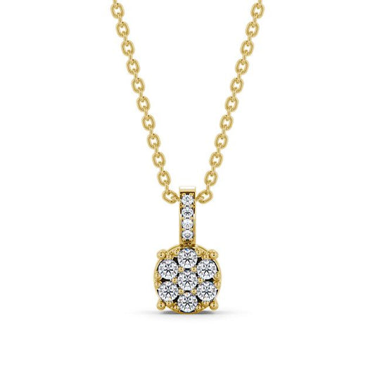 Isla Gold Cluster Style Lab Diamond Pendant