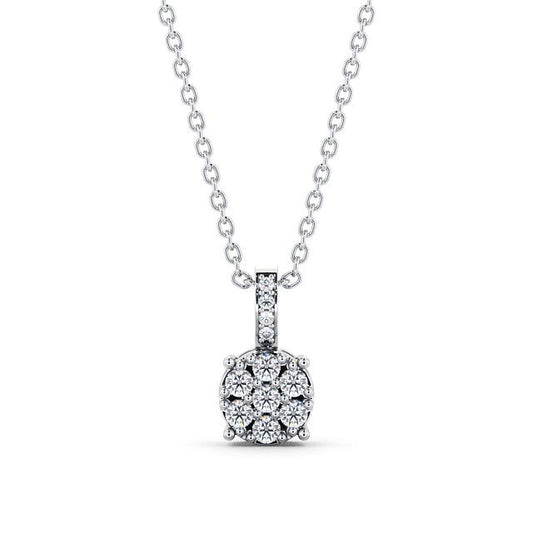 Isla White Gold Cluster Style Lab Diamond Pendant