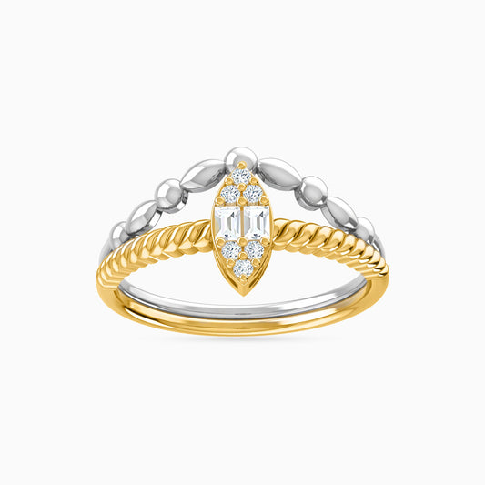 Ivy Two Tone Gold Lab Diamond Twin Engagement Ring