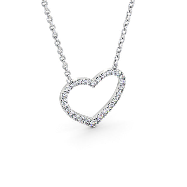 Leah White Gold Heart Lab Diamond Pendant