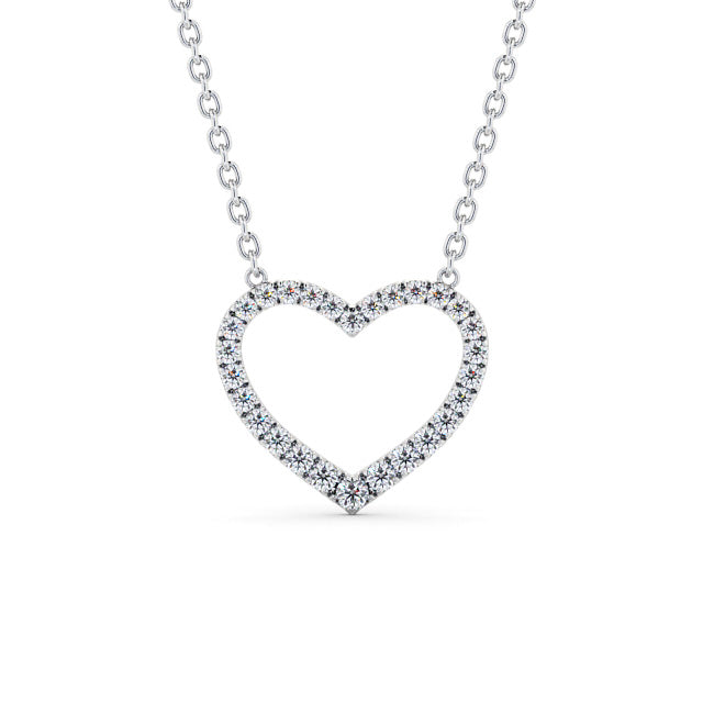 Leah White Gold Heart Lab Diamond Pendant