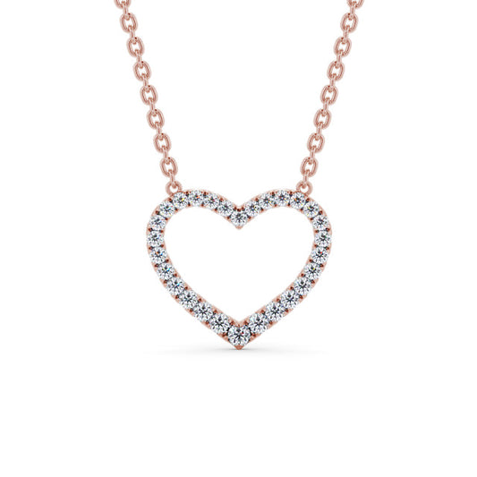 Leah Rose Gold Heart Lab Diamond Pendant