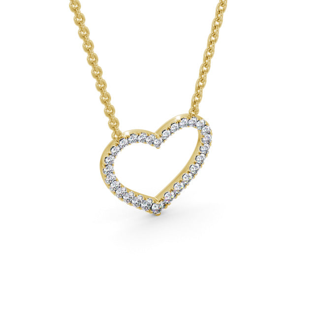 Leah Gold Heart Lab Diamond Pendant