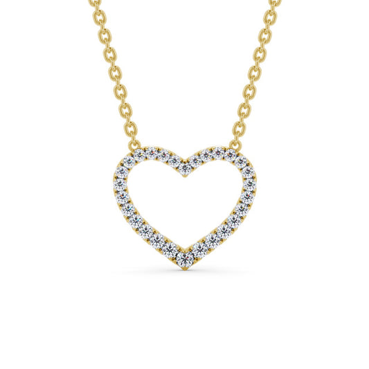 Leah Gold Heart Lab Diamond Pendant