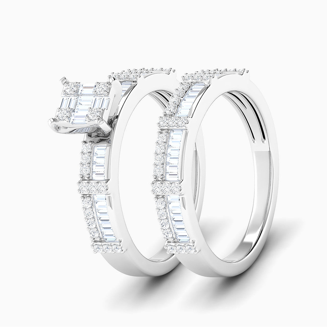 Leilani White Gold Lab Diamond Twin Engagement Ring