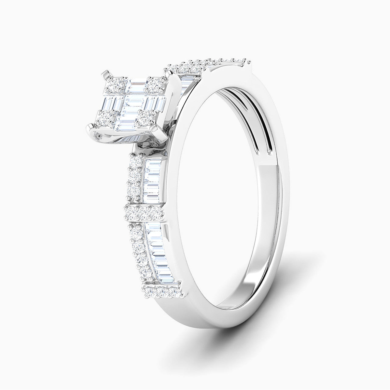 Leilani White Gold Lab Diamond Twin Engagement Ring