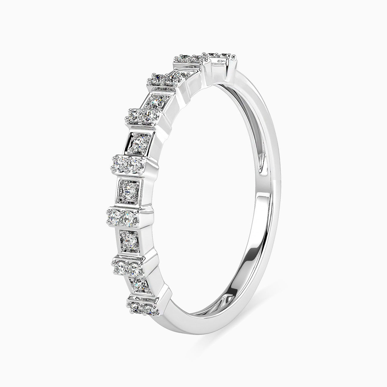 Lily White Gold Lab Diamond Twin Engagement Ring