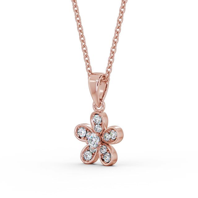 Madison Rose Gold Floral Design Lab Diamond Pendant